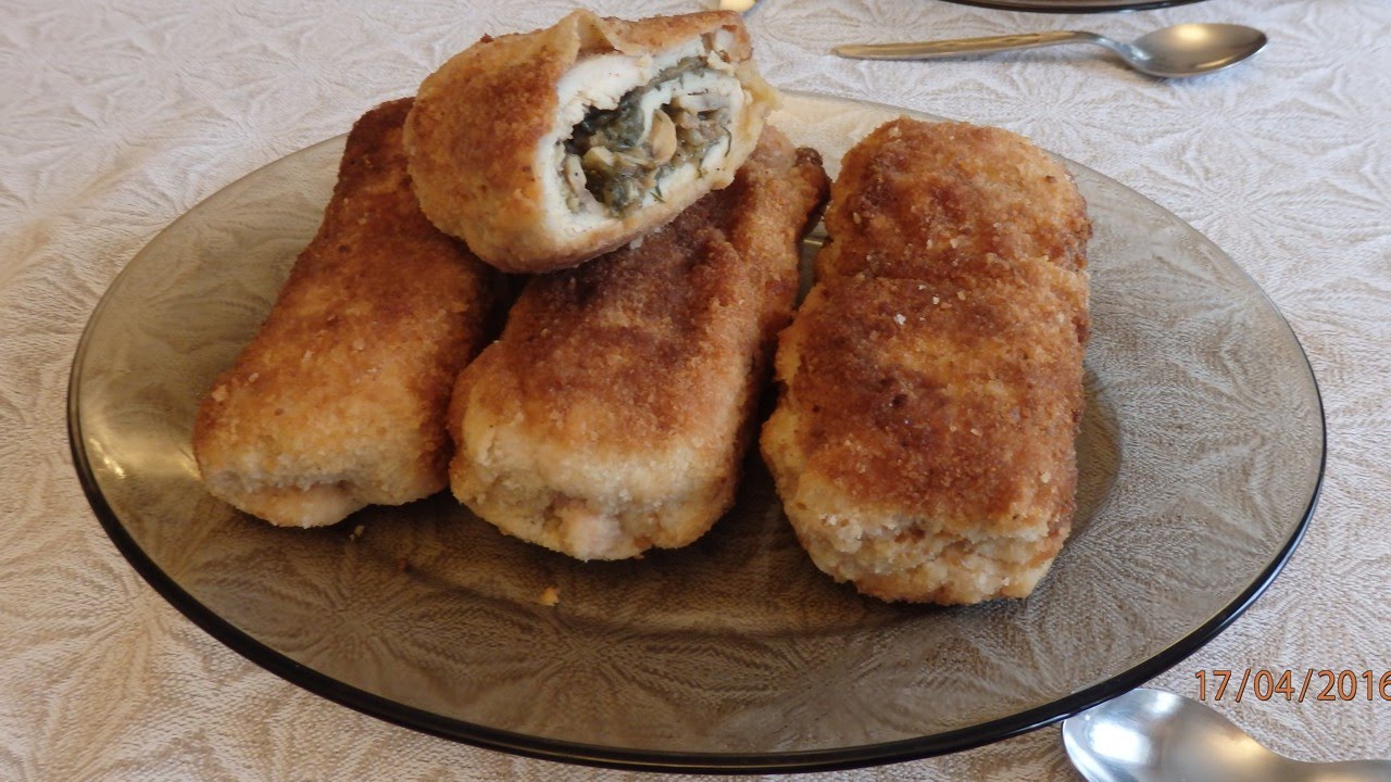 Kotlety de volaille z pieczarkami i serem