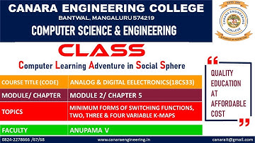 VTU ADE (18CS33) ANALOG AND DIGITAL ELECTRONICS [K-MAP INTRODUCTION] (M2 L3)