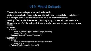 Word Subsets (LeetCode 916)