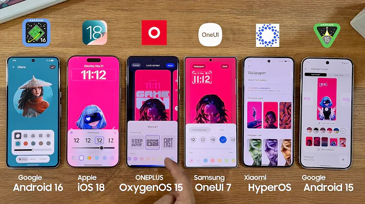 Android 16 vs iOS 18 vs OneUI 7 vs OxygenOS vs Xiaomi HyperOS - LockScreen Customisation!