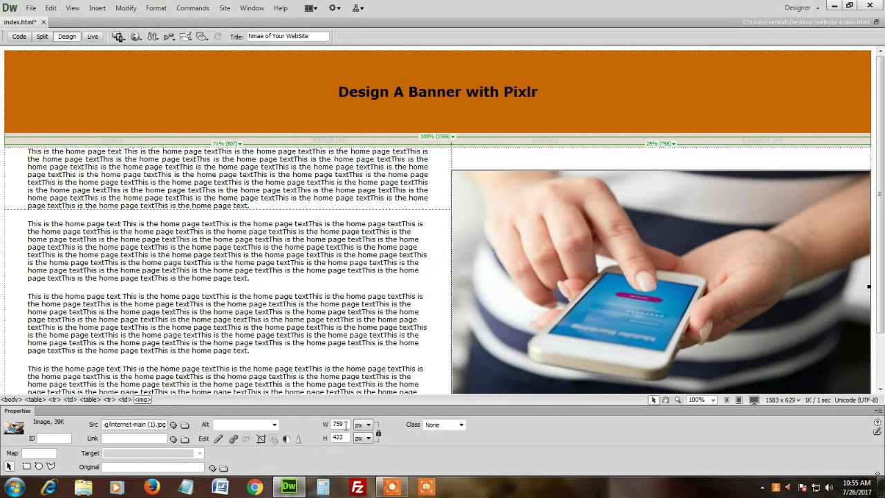 Web Design Class 3 ( HTML Webpage Using Dreamweaver  