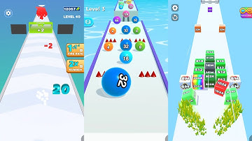 Number Dash vs Ball Run 2048 vs Jelly Run 2048 3 in one Gameplay Run & Merge