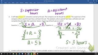 1.13 Notes - Word Problem Systems of Eq