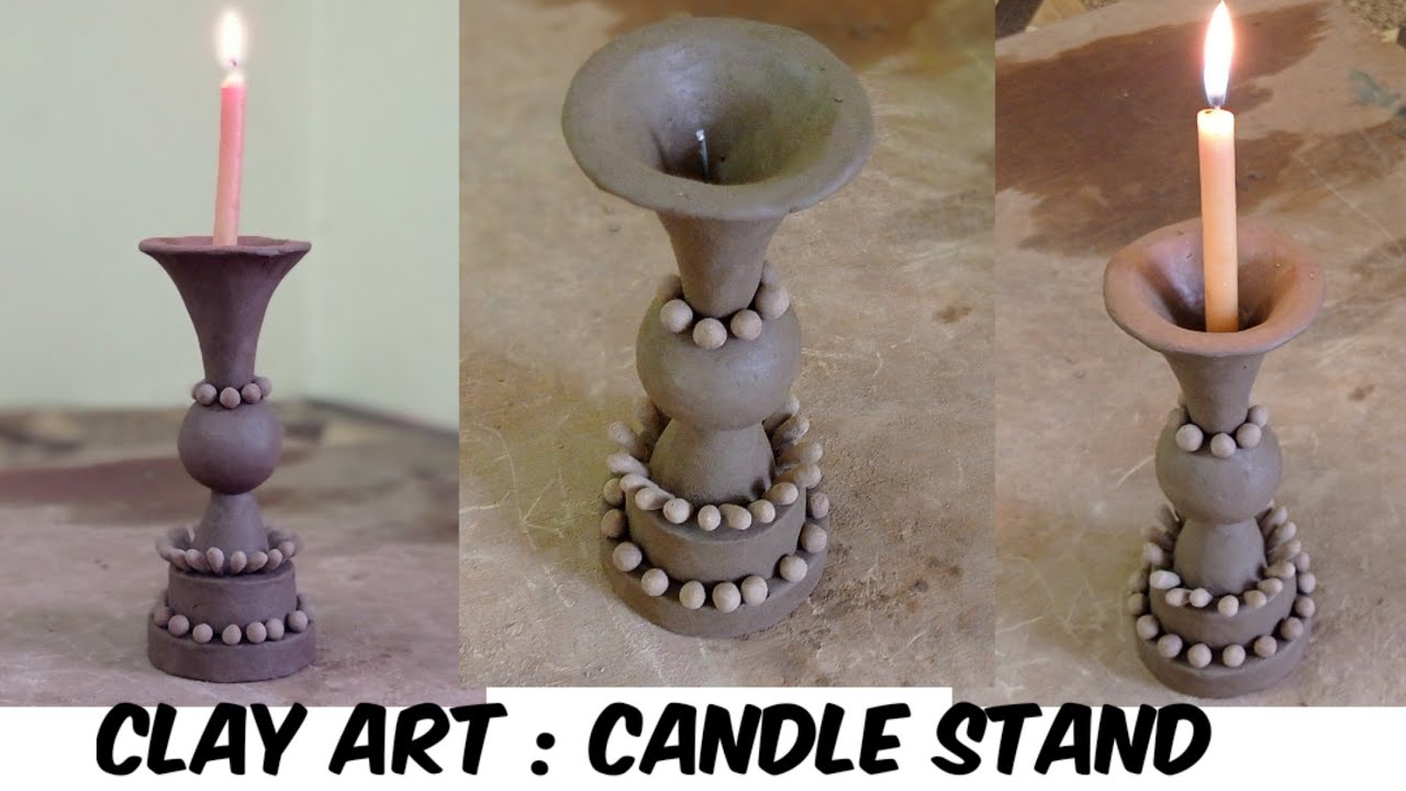 Easy Clay Art // Beautiful Candle Stand // Terracotta Art