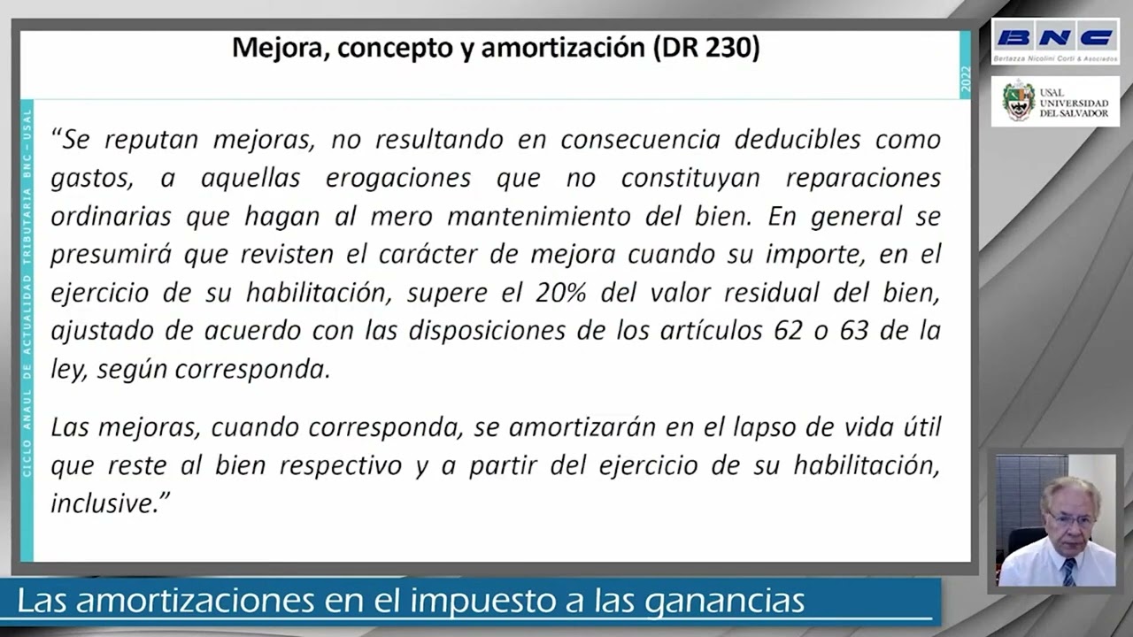Las amortizaciones en el impuesto a las ganancias   JUAN CARLOS NICOLINI   CAAT Mayo 2022