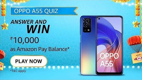 Amazon Oppo A55 Quiz Answers Today | 3 October 2021 | Daily QuizTime