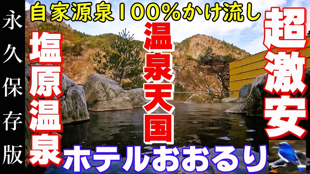 塩原温泉【ホテルおおるり】実質4,310円 1泊2食 ボッチ泊▽源泉100%かけ流し館内湯めぐりし放題！バイキング食べ放題！多くを望まなければ最高です♪　Shiobara Onsen