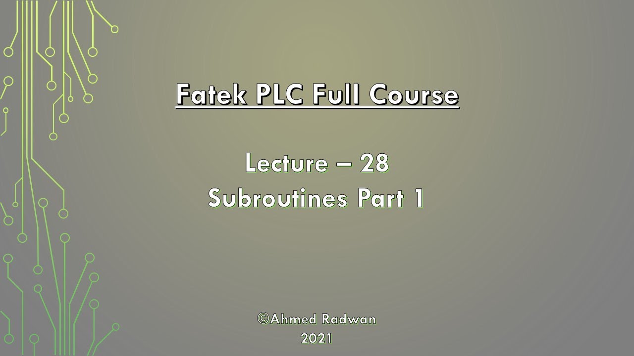 Fatek PLC Course 28 Subroutines Part 1 - YouTube