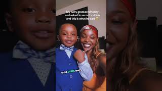 Little boy graduated and asked his mom to record a video... here's what he said 😂 ❤️| Priceless