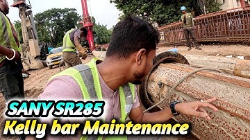 Kelly bar Maintenance SANY SR285 | Drilling Rig Piling Machine | Roy Vlog #drilling #rig #machine