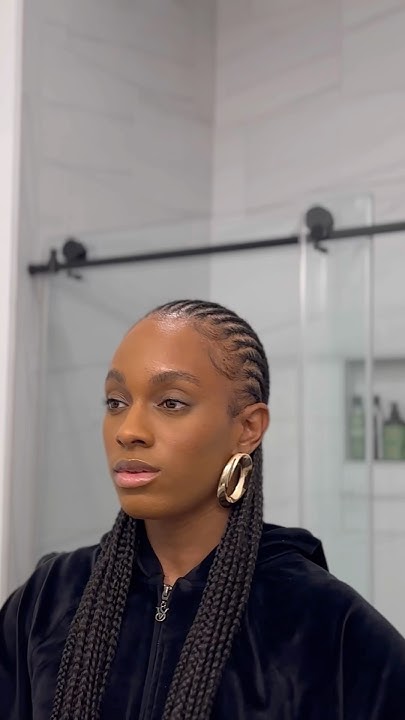  Feed-in braids at home #shorts - YouTube