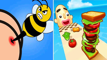 Satisfying ASMR Gameplay - Help Me : Tricky Story vs Sandwich Runner All Levels