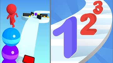 ✅ Stack Rider 🆚️ Number Mearge Run - Satisfying Mobile ( Max Level ) Gameplay 999