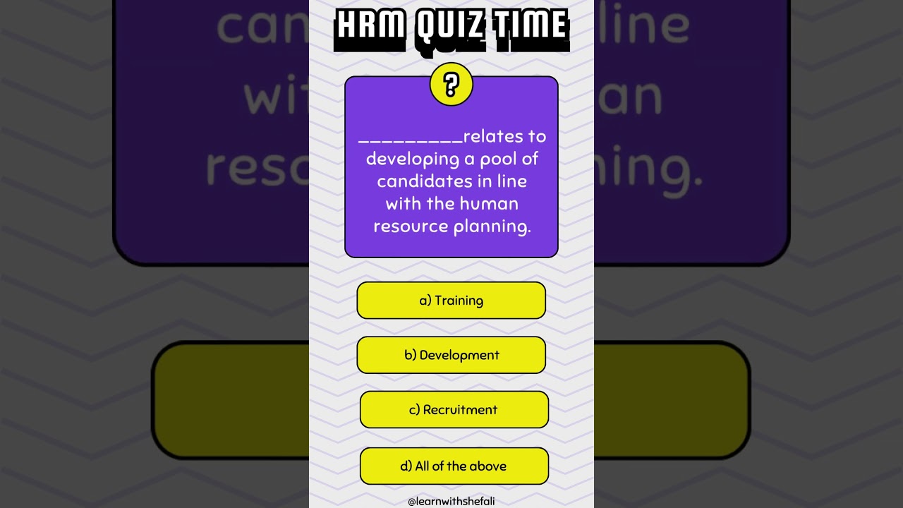 HRM Multiple Choice Questions: Test Your Knowledge! 