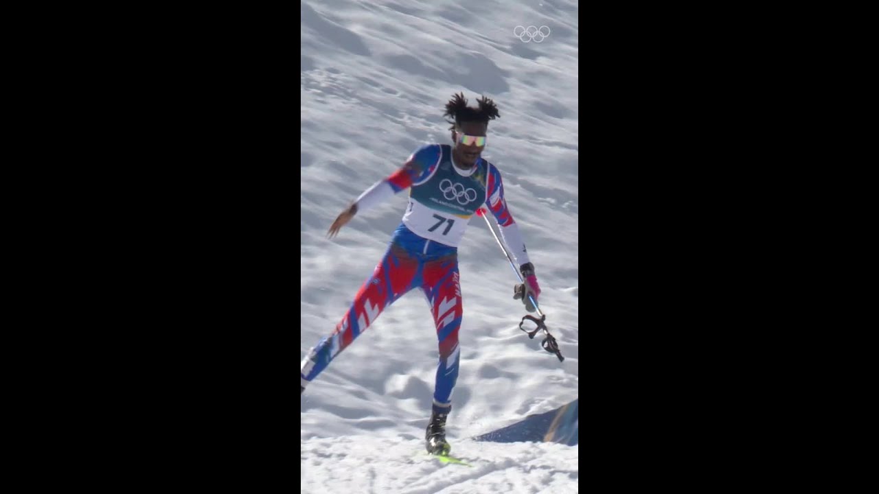 Stevenson Savart, the first Haitian cross-country skier to compete at the #rWinterOlympics 🇭🇹👏