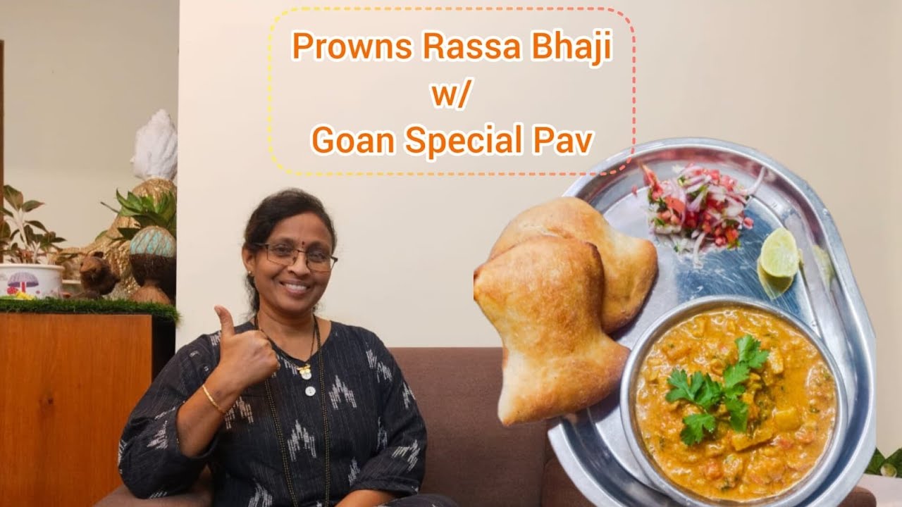 Tastyyyyy Prowns Rassa Bhaji With Goan Special Pav 😋👌
