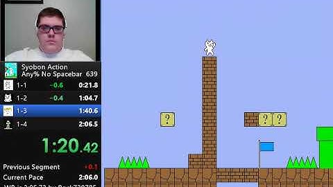[PB] [2:06.05] Syobon Action speedrun any% no spacebar