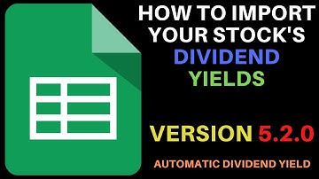 Google Sheets Dividend Portfolio Calculate The Dividend Yield