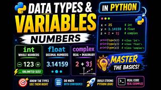 8. Data Types & Variables - Numbers: int, float, complex Numbers