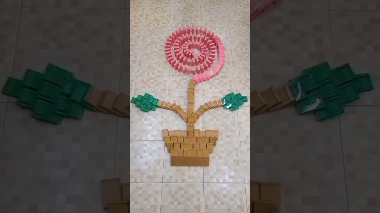Pink flower domino in reverse 🌸 Subscribe Now |benefits for views|
