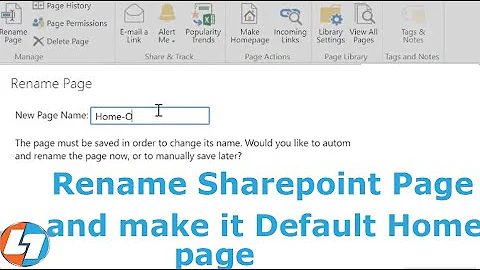 Rename default page in sharepoint  Online and make it Home Page