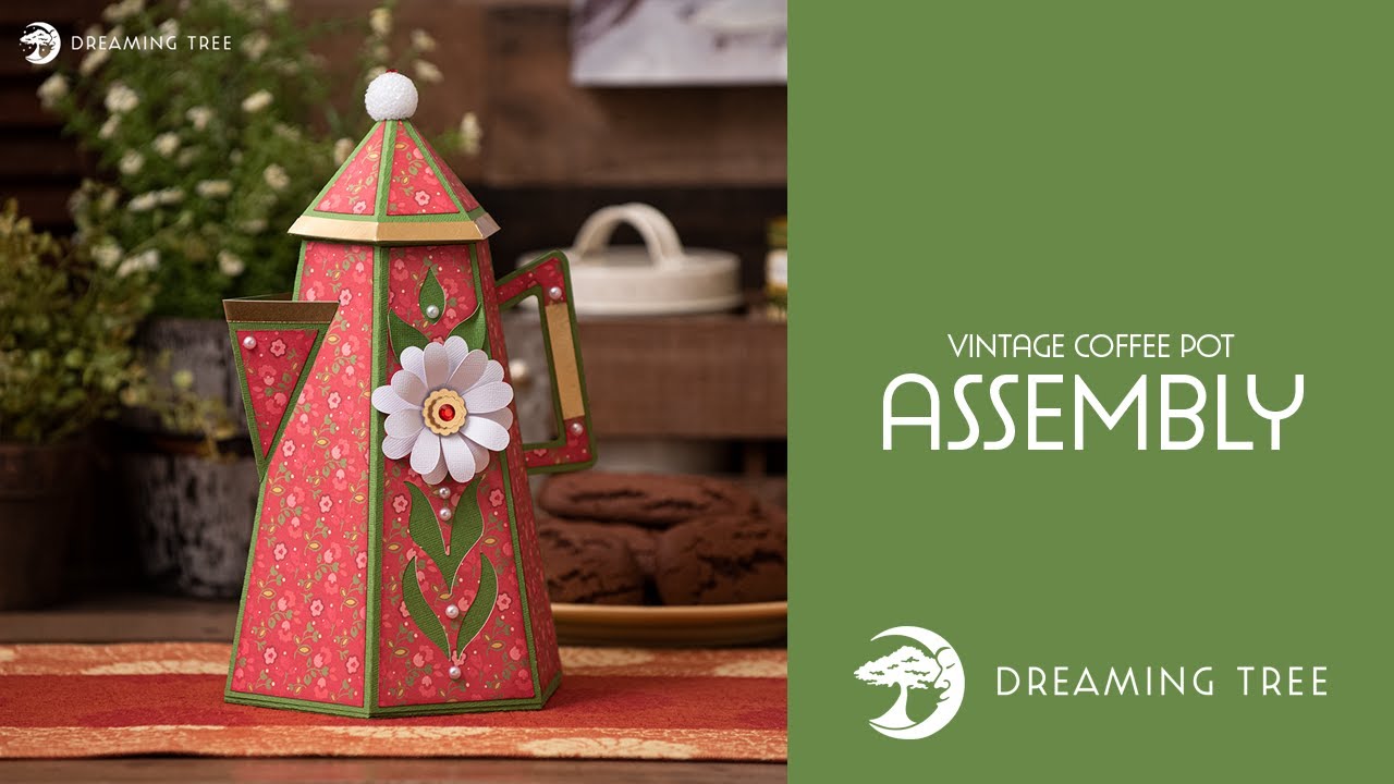SVG File - Vintage Coffee Pot - Assembly Tutorial (For Cricut, Silhouette, and ScanNCut)