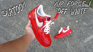 CUSTOM CARTOON OFF-WHITE AIR FORCE 1's | CARTOON AIR FORCE 1 TUTORIAL