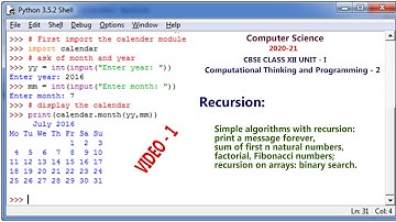 Recursion | Computational Thinking and Programming -2 |Computer Science class XII | 2020-21 |Video-I