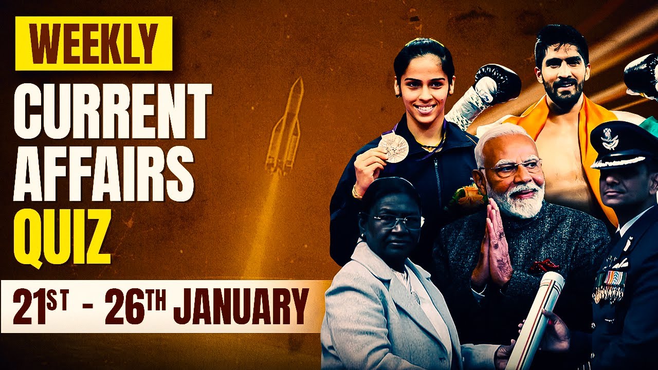 Weekly Current Affairs Quiz | 21 January - 26 January | Current Affairs