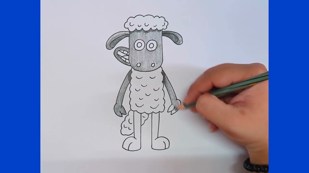 🐑 How to Draw Shaun the Sheep | Easy Drawing & Colouring Tutorial for Kids 🎨