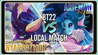 Nyabootmon vs Ariemon [Digimon TCG EX9 Local Match] Match Commentary