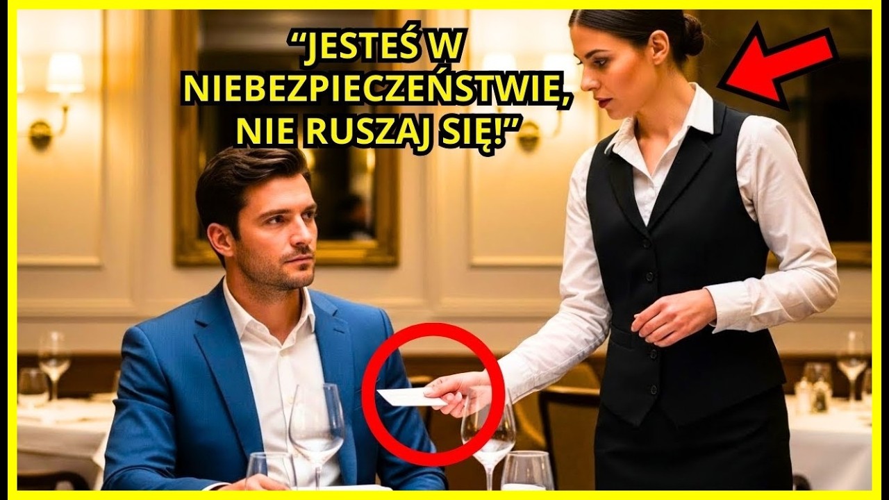 „JESTEŚ W NIEBEZPIECZEŃSTWIE — NIE RUSZAJ SIĘ”, KELNERKA PRZEKAZAŁA BILIONEROWI KARTECZKĘ