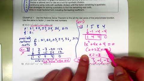 5.5 Real Zeros of a polynomial: Factoring and Solving