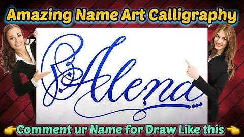 Alena Name Signature Calligraphy Status | How to Draw, Cursive Calligraphy with Cut Marker