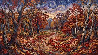 Art Screensaver TV Wallpapers | Van Gogh Style Autumn Forest Path with Falling Leaves 🍂🌳 screenshot 5