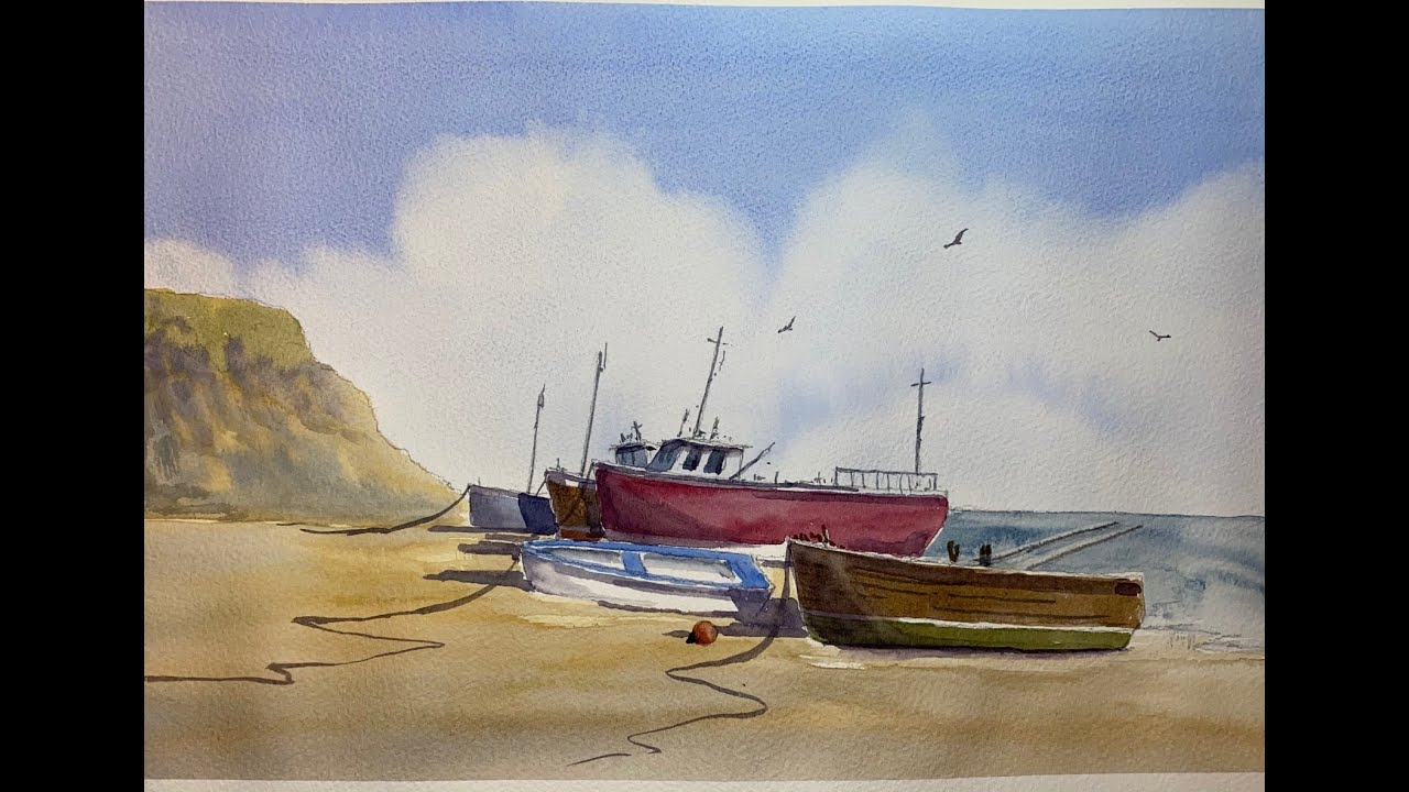 More Boats! Watercolour.