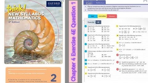 Oxford Think New Syllabus Mathematics 8th Edition Book 2 || Chapter 4 | Exercise 4E | Question 1