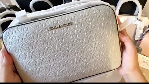 Michael Kors Jet Set Large Logo Debossed Crossbody Bag in Aluminum by @springflingmnlph