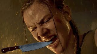 Last Of Us Part 2 - Abby Knife Glitch Can She Stab Herself In The Face?