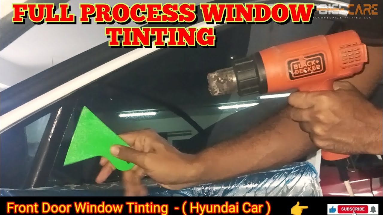How To Install Car Window Tinting Front Door | Professional Tint Job ...