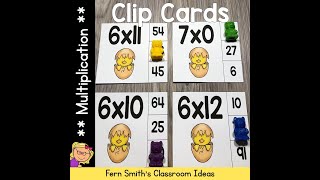 Multiplication Clip Cards With Spring Chicks