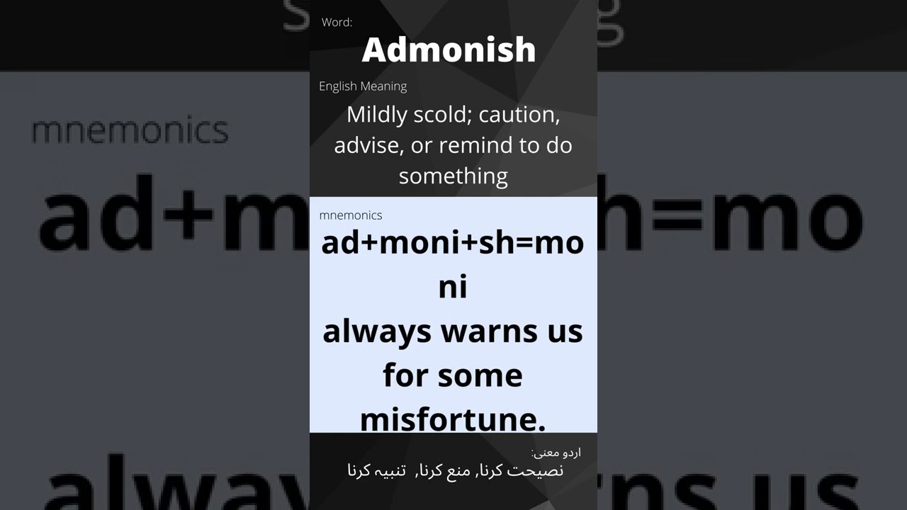 Word: Admonish  || Vocabulary Builder || VocaBank