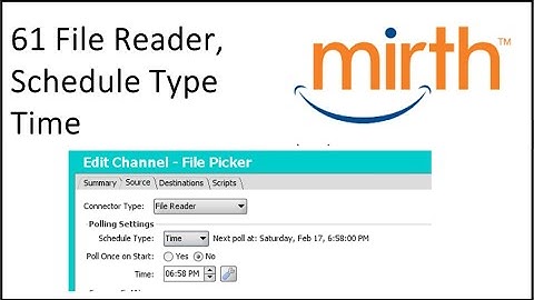 61 Mirth Connect File Reader, Schedule Type Time