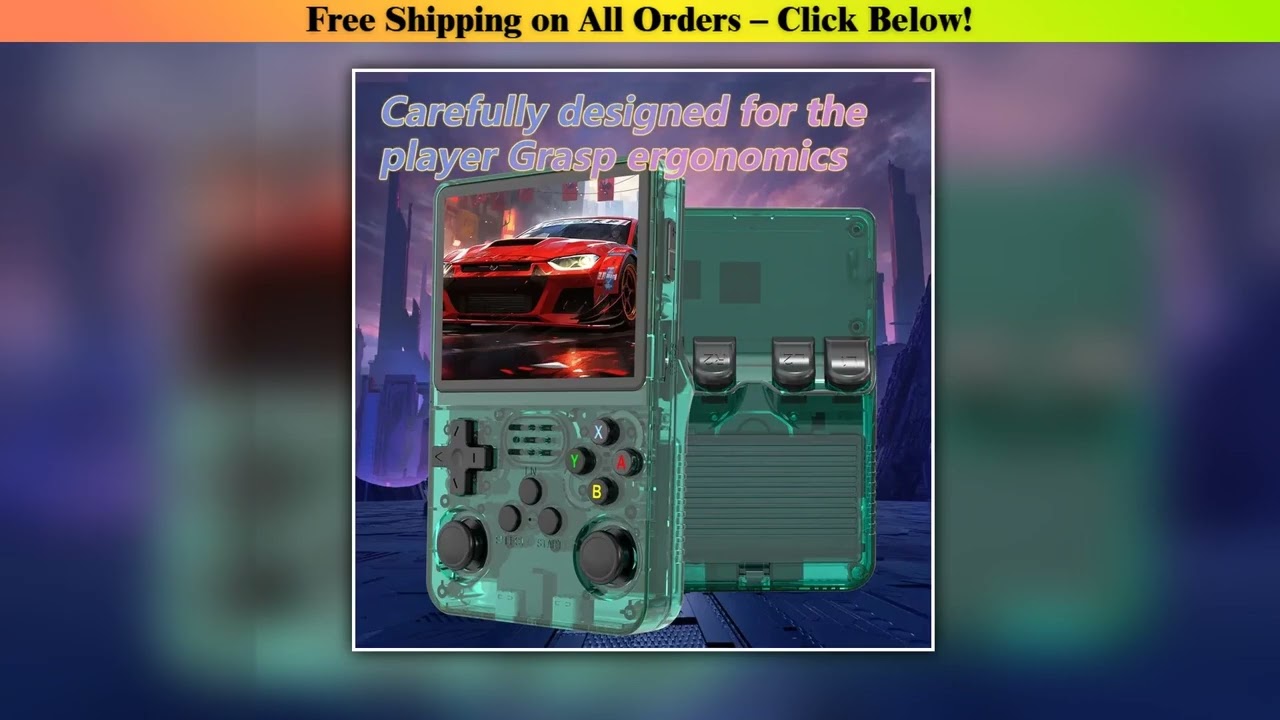 R36S Handheld Game Console 35Inch IPS 640x480 Screen Built in 64GB Memory Classic Games Portable Ha