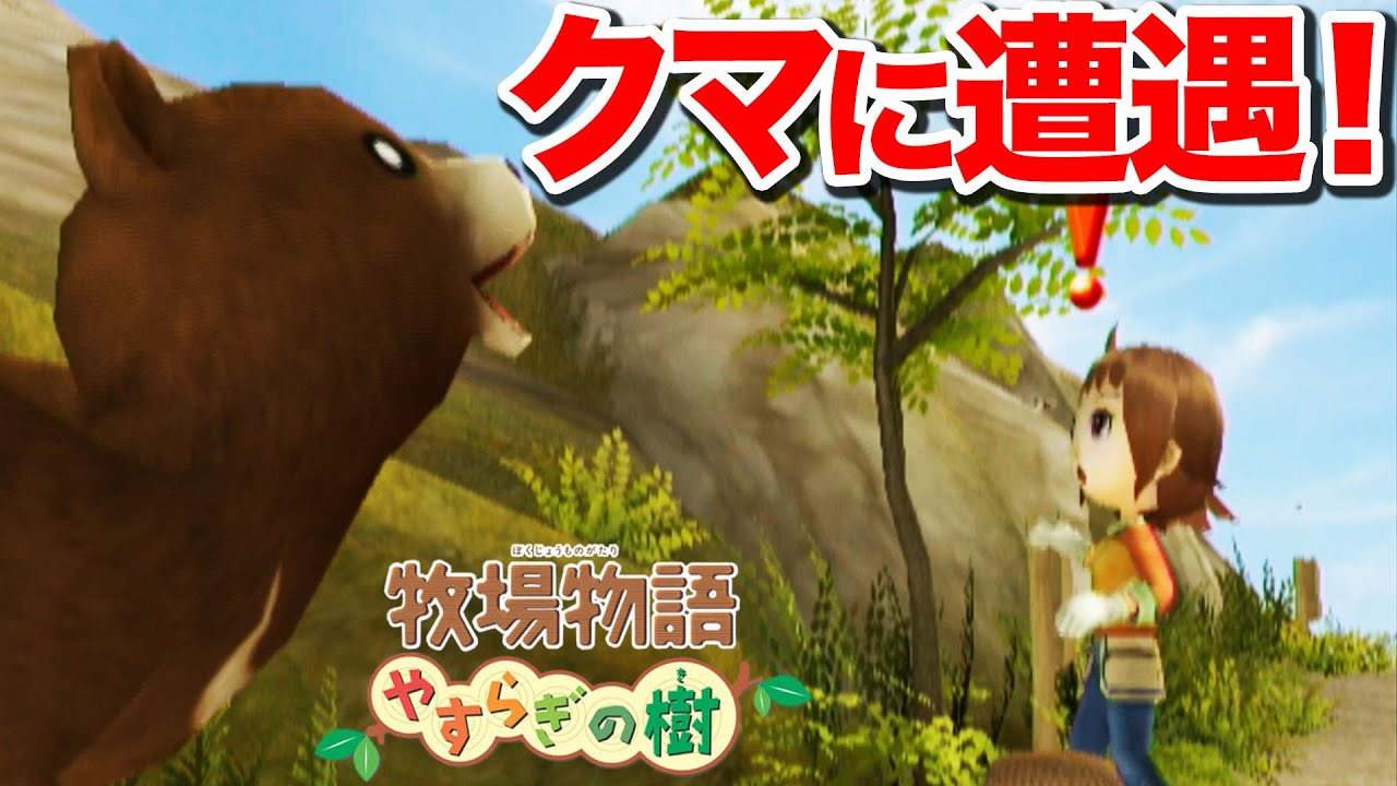 牧場物語 新エリアの山道でハプニング 行く手を阻む大グマ出没 やすらぎの樹 Wii Youtube