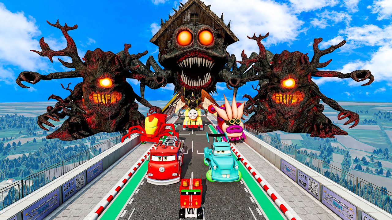 ALL MONSTERS Big & Small Cars with MONTERS HOUSE & CAR EATER & BUS EATER – BeamNG.Drive