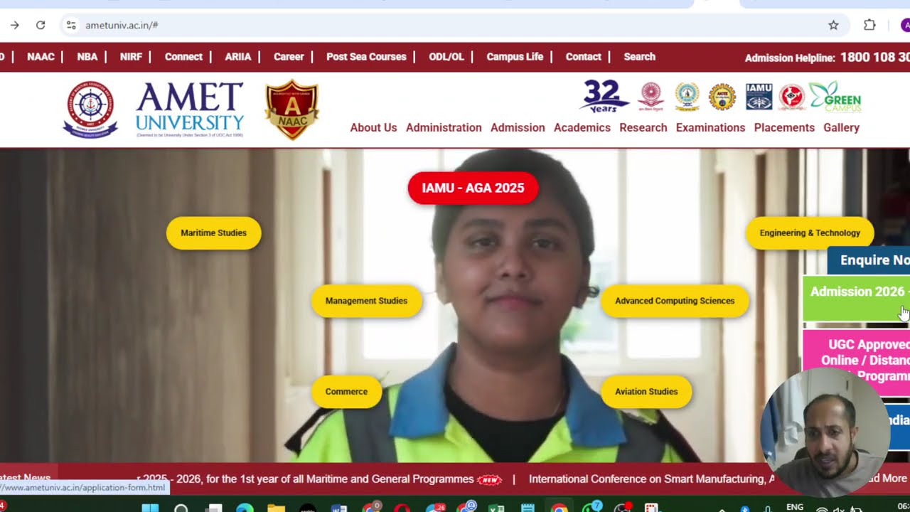 AMET University DNS Form Filling Complete Step by Step