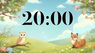 Famous 20 Minute Timer with Spring Nature & Animals | Peaceful Acoustic Music | Classroom & Focus Countdown Net Worth