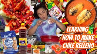 MY FAMBAM TEACHES ME HOW TO COOK AUTHENTIC MEXICAN CHILE RELLENOS ON LIVE - ALEXISJAYDA