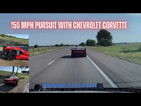 Arkansas State Police vs. Chevrolet Corvette - 150MPH pursuit ends w/ PIT maneuver in Missouri #pit